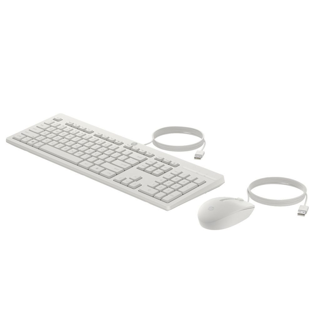 HP AW5S6AA 225 Wired Keyboard and Mouse Combo Set - Beyaz