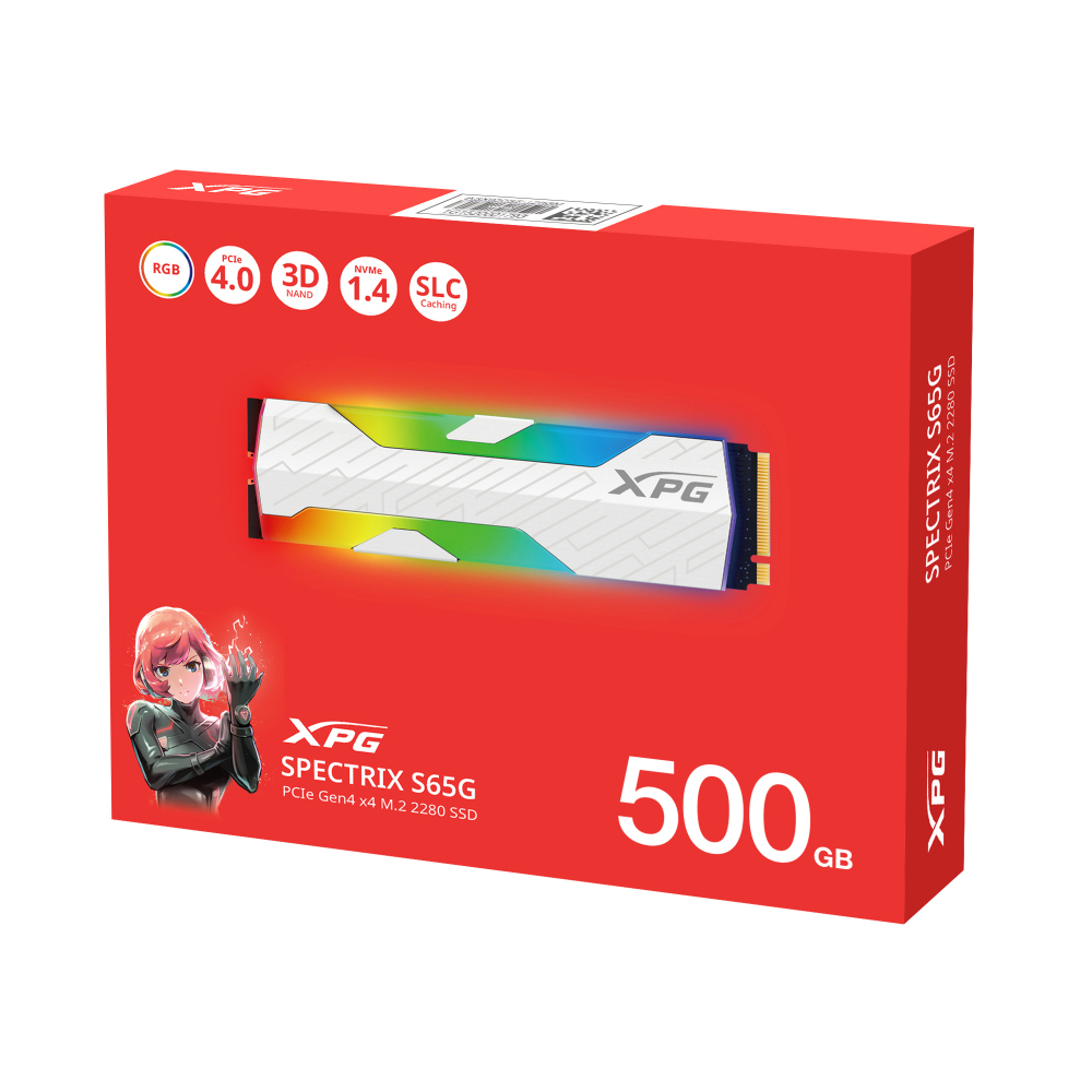 XPG SPECTRIX S65G 500GB RGB Gen4 M.2 NVMe SSD SSPECTRIXS65G-500G-CI