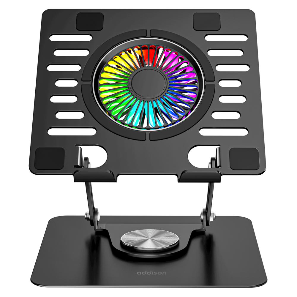 Addison AD-RC36 Steely 360 Derece RGB Fanlı Ayarlanabilir Metal Laptop Stand