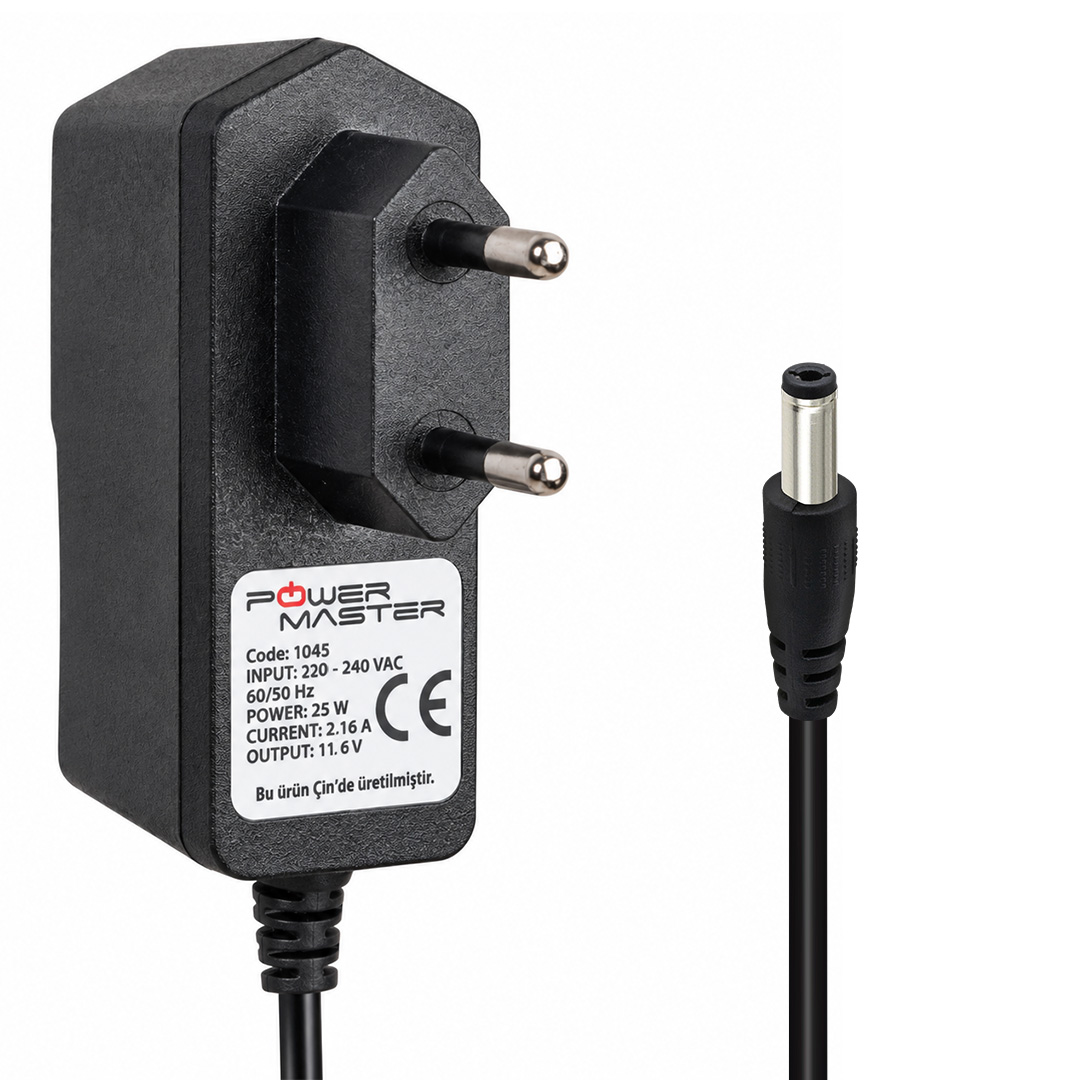 Powermaster PM-1045 11.6 Volt - 2.16 Amper 5.5*2.5 Mm Uçlu Plastik Kasa Adaptör (Verifone Yazar Kasa Pos Cihazı)