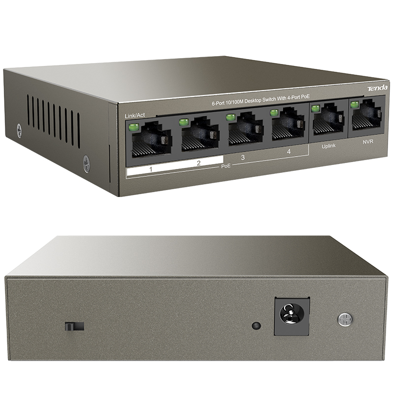 Tenda TEF1106P 2 X Uplink + 4 Port Poe Ethernet Switch 63 Watt