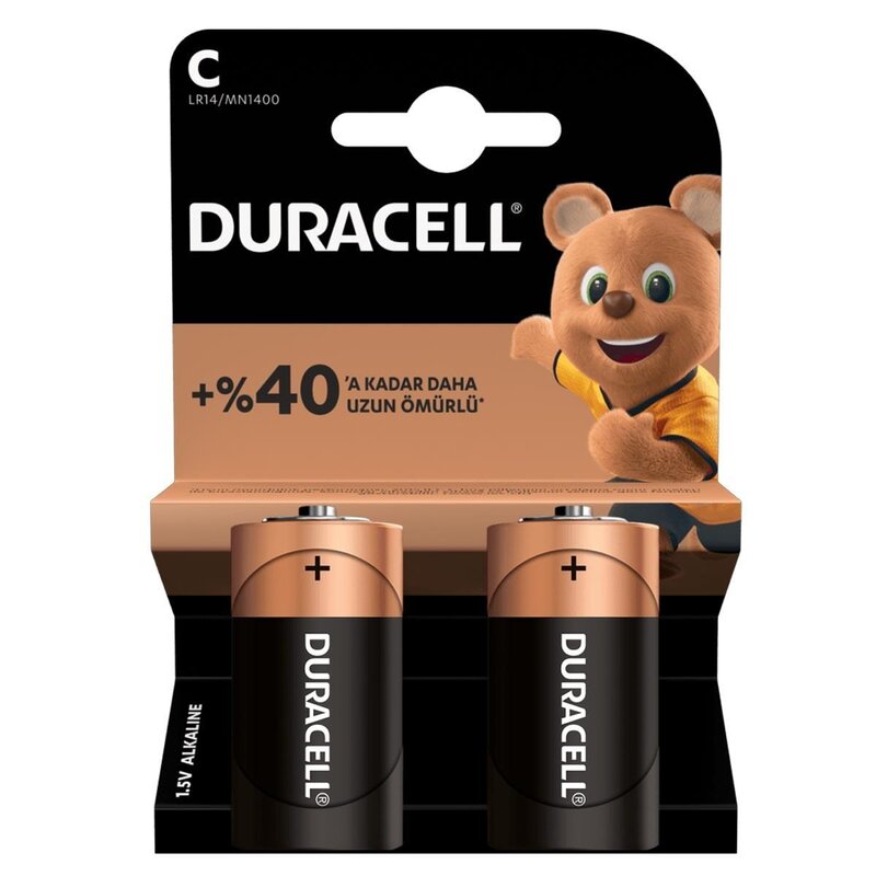 Duracell LR14/MN1400 C Orta Boy Pil (2'Li Paket)