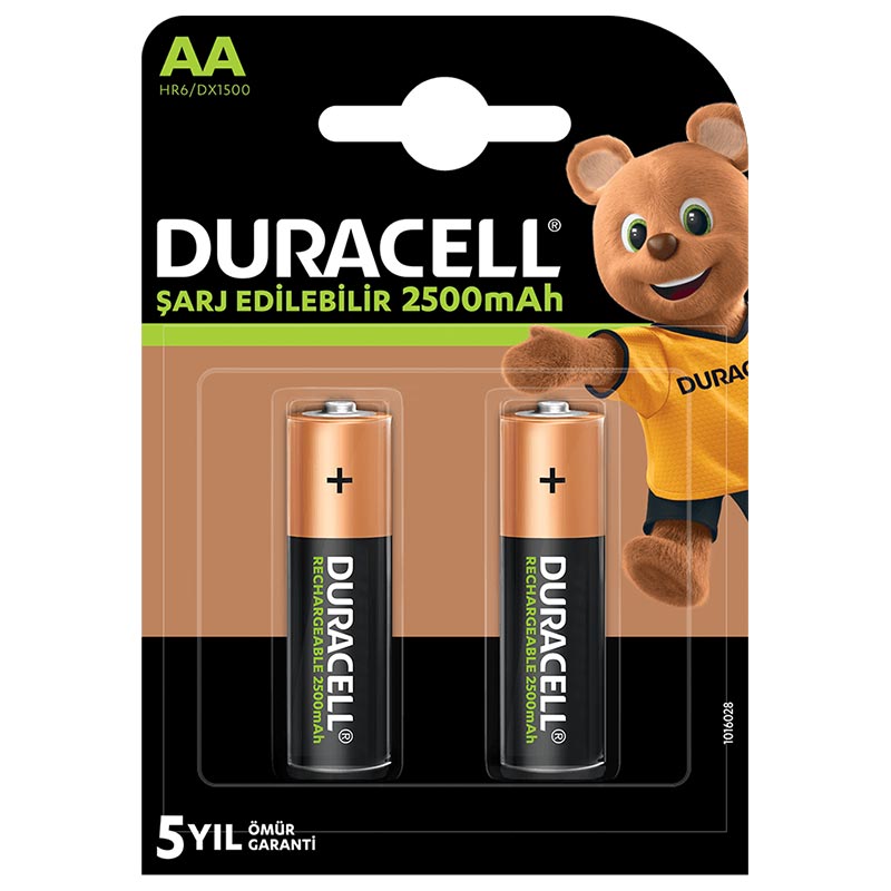 Duracell AA Şarjlı 2500 Ma Pil 2'Li