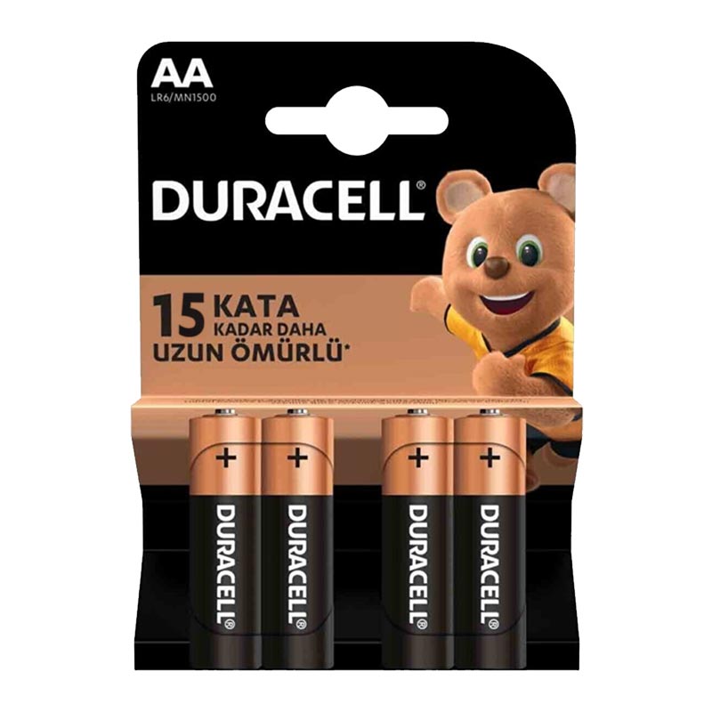 Duracell LR6/MN1500 1.5V Alkalin 4'Lü AA Kalem Pil