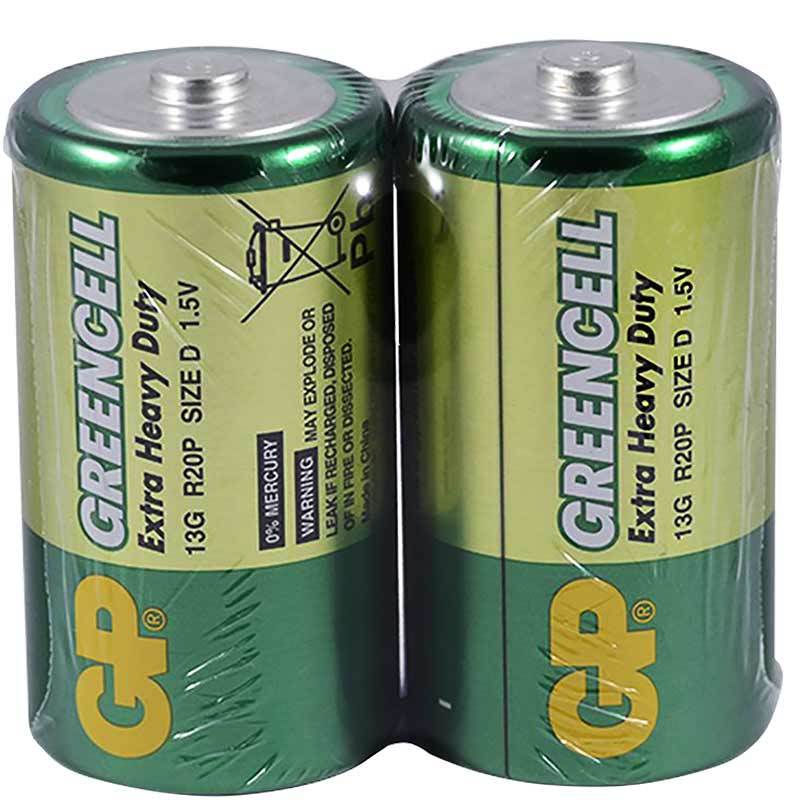 GP Greencell R20 1.5V Büyük D Boy Çinko-Karbon Pil 20'Li Paket (13G)