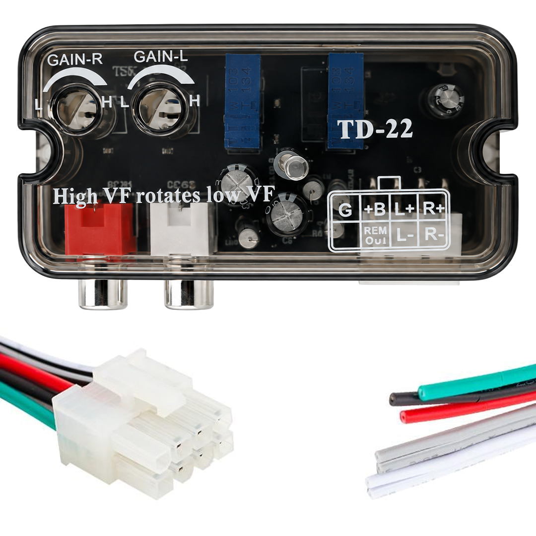 Magicvoice TD-22 Ayarlı Oto Deck Anfi Çevirici Remote Çıkışlı Gecikmeli High-Low Ses Dönüştürücü