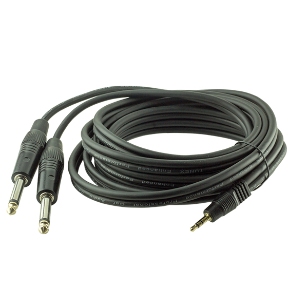 Powermaster 3.5 Mm Stereo E-2X6.3Mm Mono Erkek Kablo 3 Metre