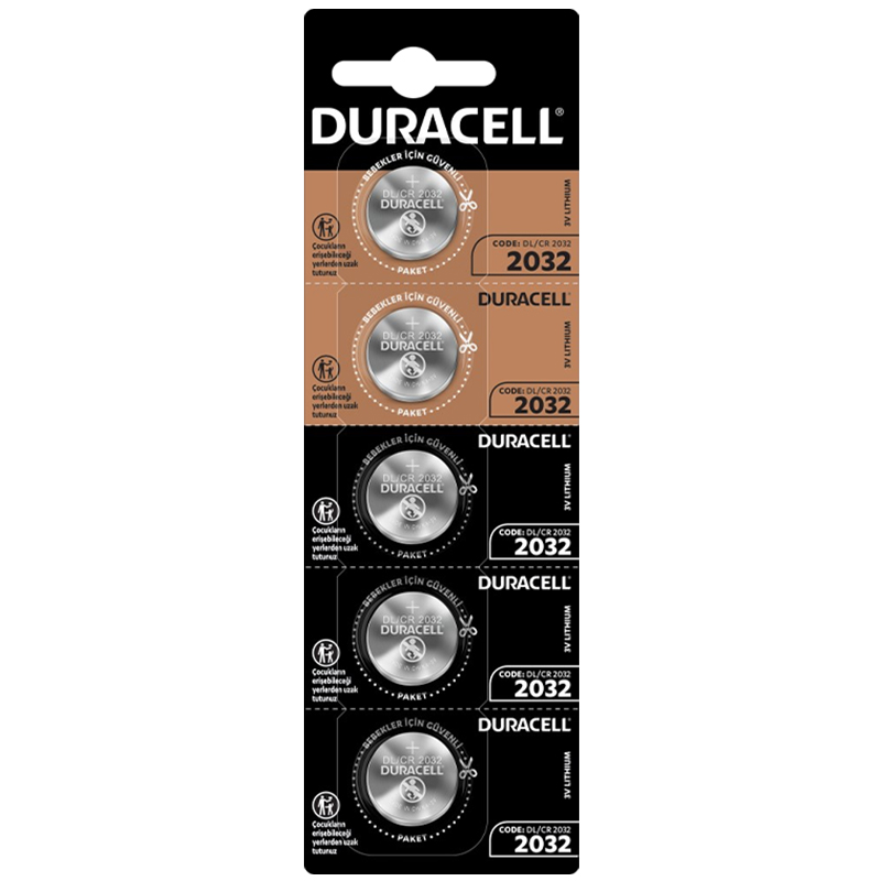 Duracell CR2032 Lityum Düğme Pil (5'Li Paket)