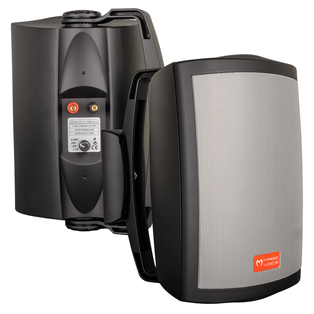Magicvoice MV-25 16 Cm 80W 2 Yollu Siyah Sütun Hat Trafolu Hoparlör 2'Li Takım