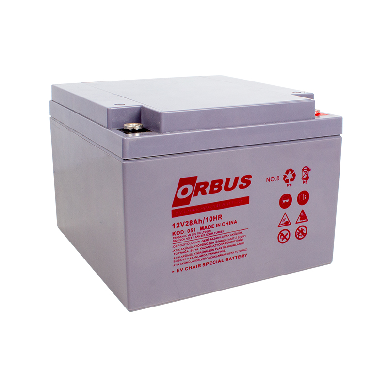 Orbus 12 V 28 A Yatık Tip Engelli Araç Aküsü (177X166x126 Mm)