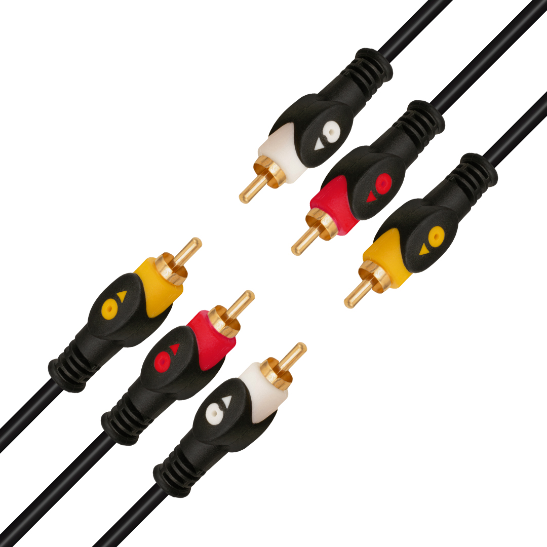 Powermaster PM-2017 Gold Uç 1.5 Metre Siyah 3 Rca + 3 Rca Kablo                                    