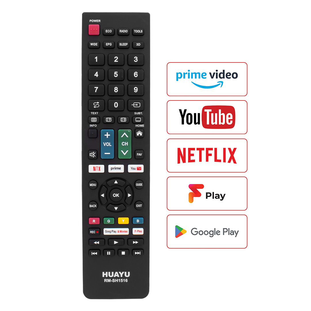 Huayu RM-SH1516 Sharp Netflıx- Youtube- Prıme Vıdeo Tuşlu Unıversal Lcd-Led Tv Kumanda