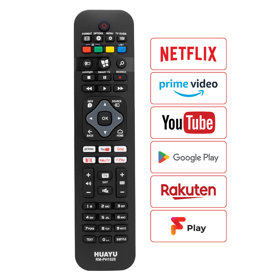 Huayu RM-PH1525 Philips Netflix - Youtube- Prime Video Tuşlu Universal Lcd-Led Tv Kumanda