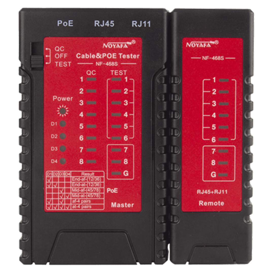 Noyafa NF-468S Rj45-Rj11-Poe Destekli Çok Fonksiyonlu Ağ Telefon Kablosu Test Cihazı