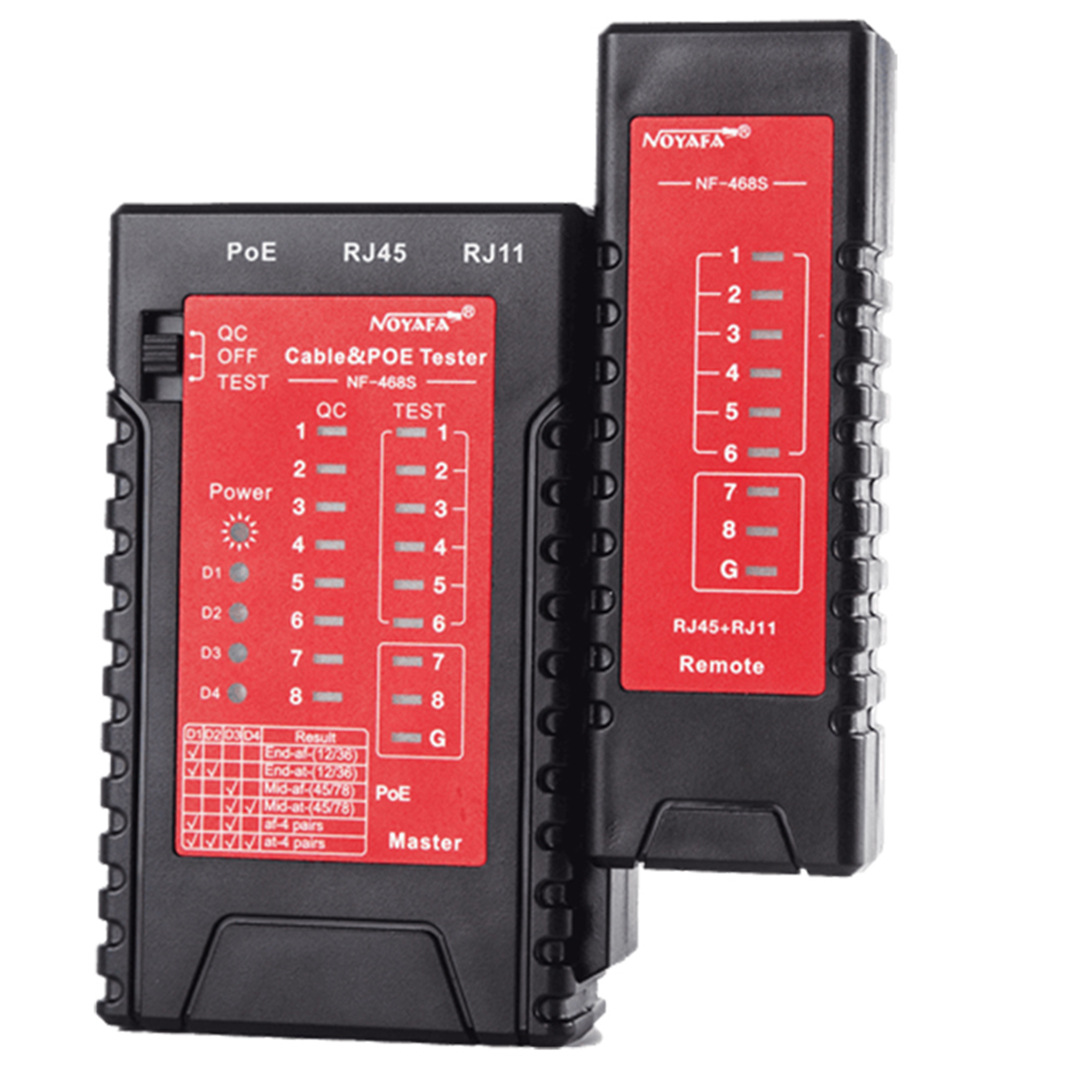 Noyafa NF-468S Rj45-Rj11-Poe Destekli Çok Fonksiyonlu Ağ Telefon Kablosu Test Cihazı