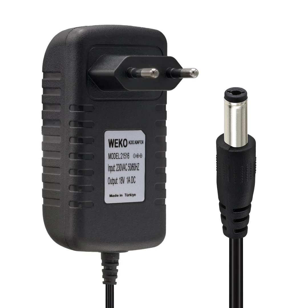Weko 18 Volt 1 Amper Priz Tip 5.5X2.5 Uç Adaptör