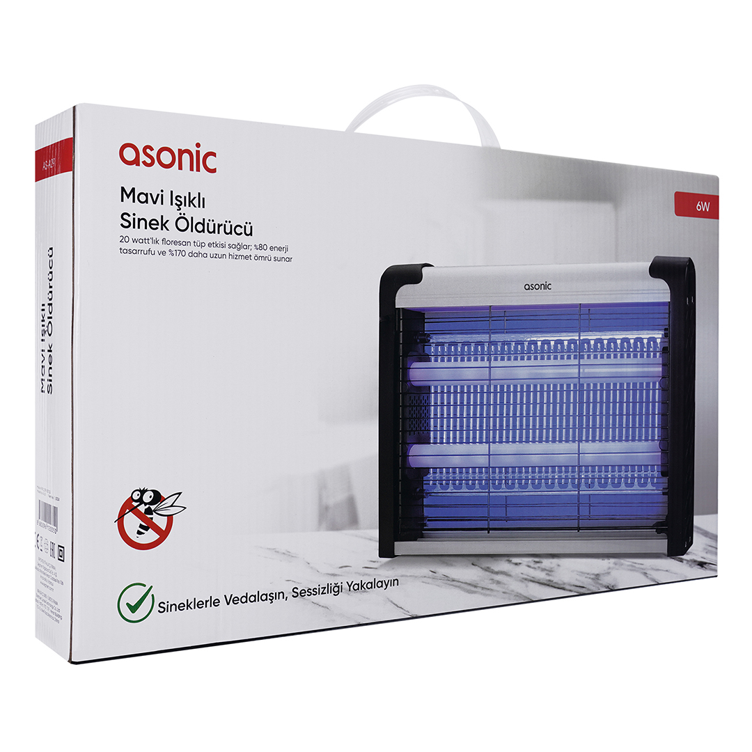 Asonic AS-A29 Büyük Boy 6W+ 2000V Zincir Askısılı İki Ledli Sinek Öldürücü