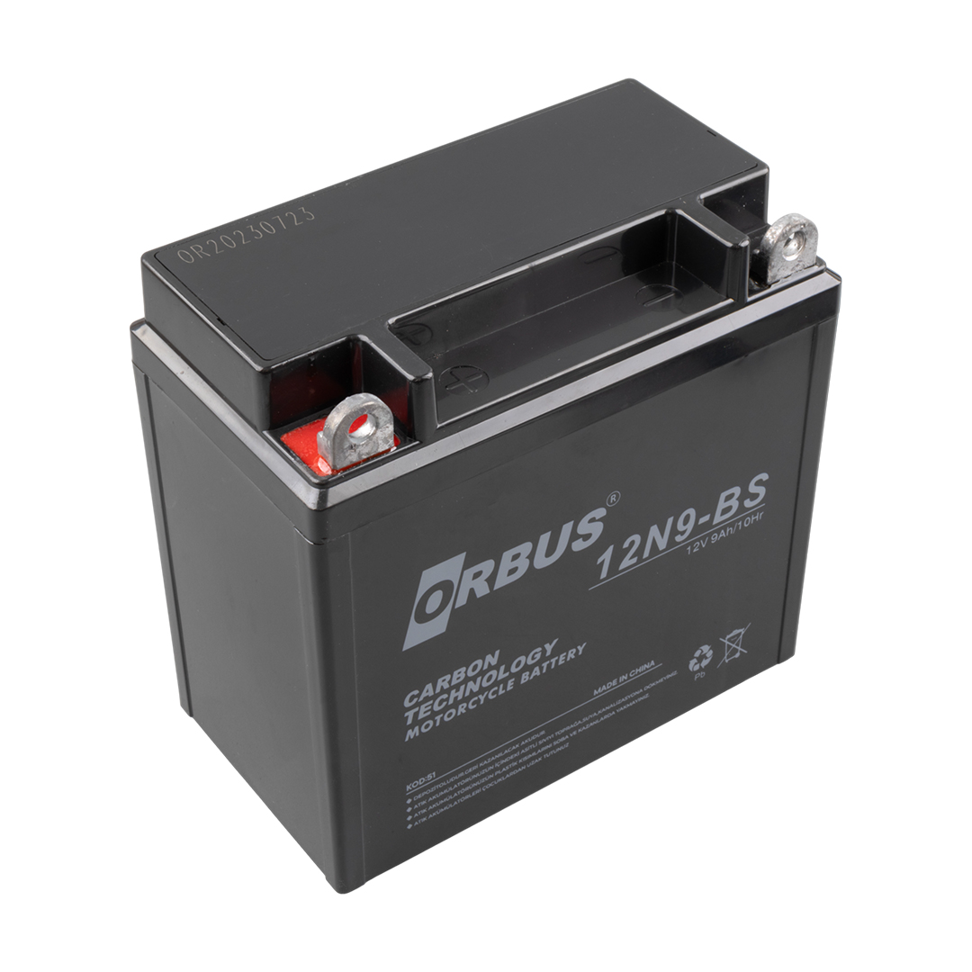 Orbus 12N9-Bs 12 V 9 Ah Asit İçinde Karbon Motosiklet Aküsü