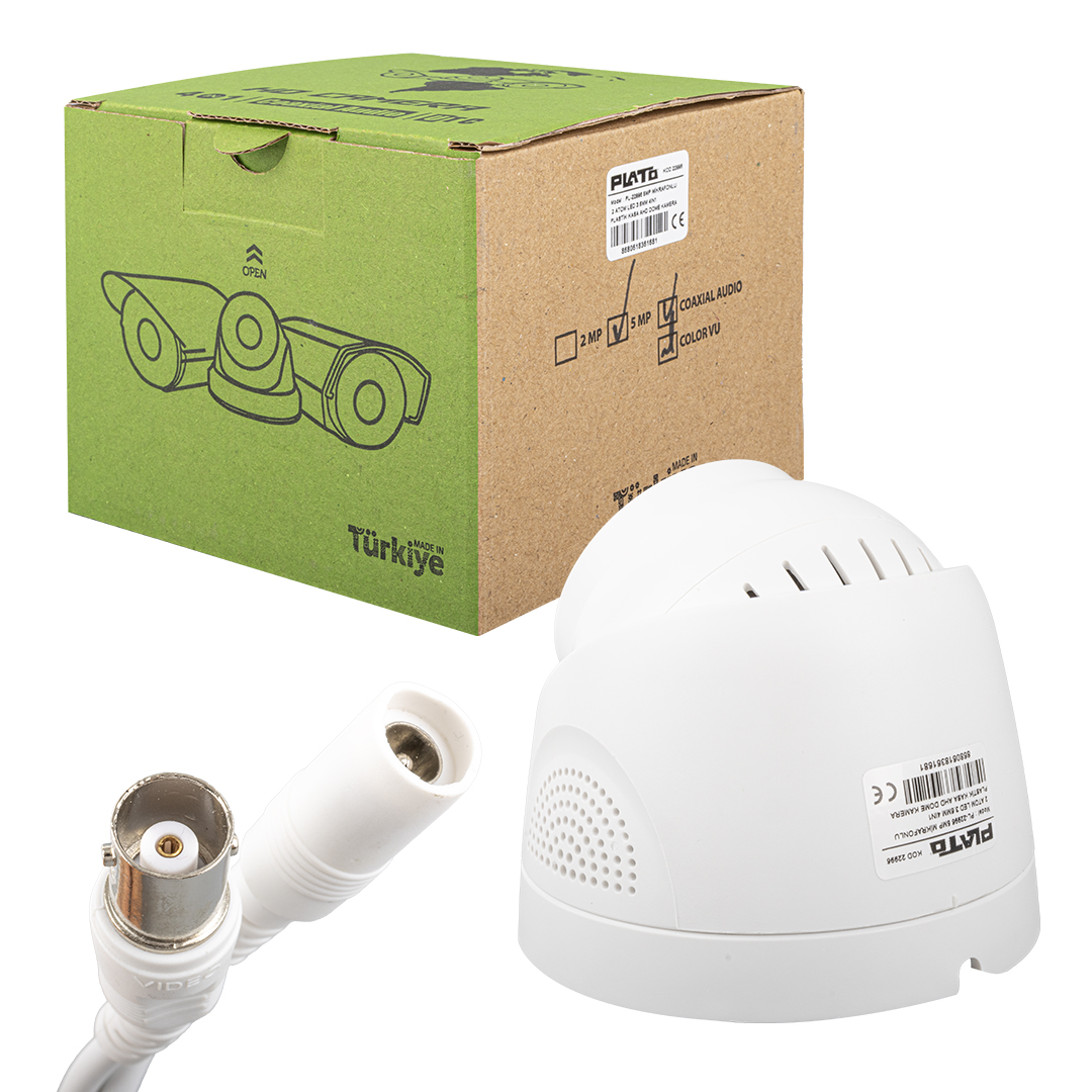 Plato PL-22996 5MP Color VU 3.6 Mm 2 Atom LED AHD Dome Kamera