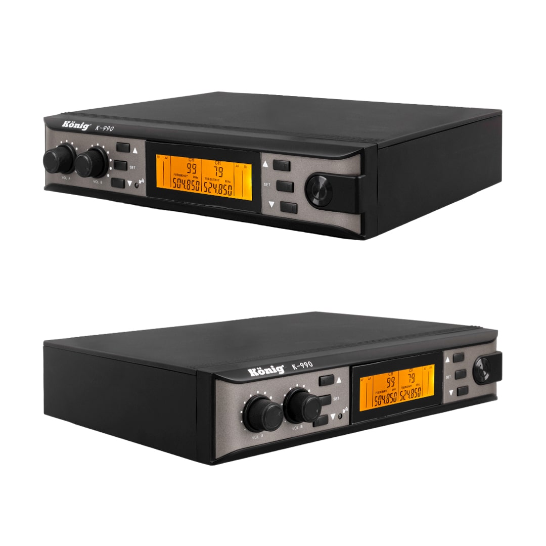 KÖNİG K-990 UHF 2X100 KANAL 2 EL MİKROFONLU KABLOSUZ TELSİZ MİKROFON