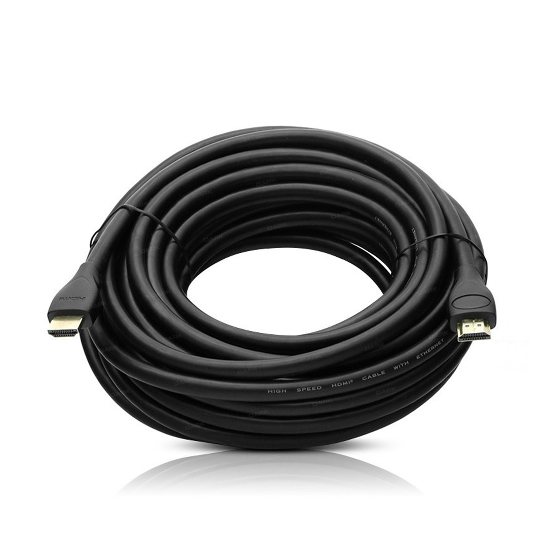 Fully G-507DS Plastik Düz Siyah 10 Metre Gold Poşetli Hdmi Kablo
