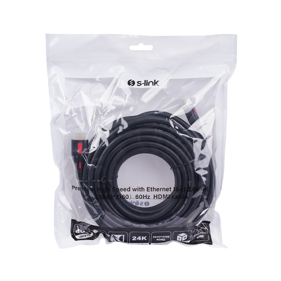 S-Link SL-HDM4K10 19+1  V2.0 4K 60Hz 10 Metre Hdmi Kablo
