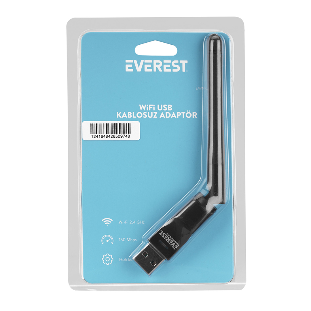 Everest EWN-212 2.4Ghz MT7601 İşlemcili 2Dbi 150 Mbps Wireless Usb Kablosuz Adaptör