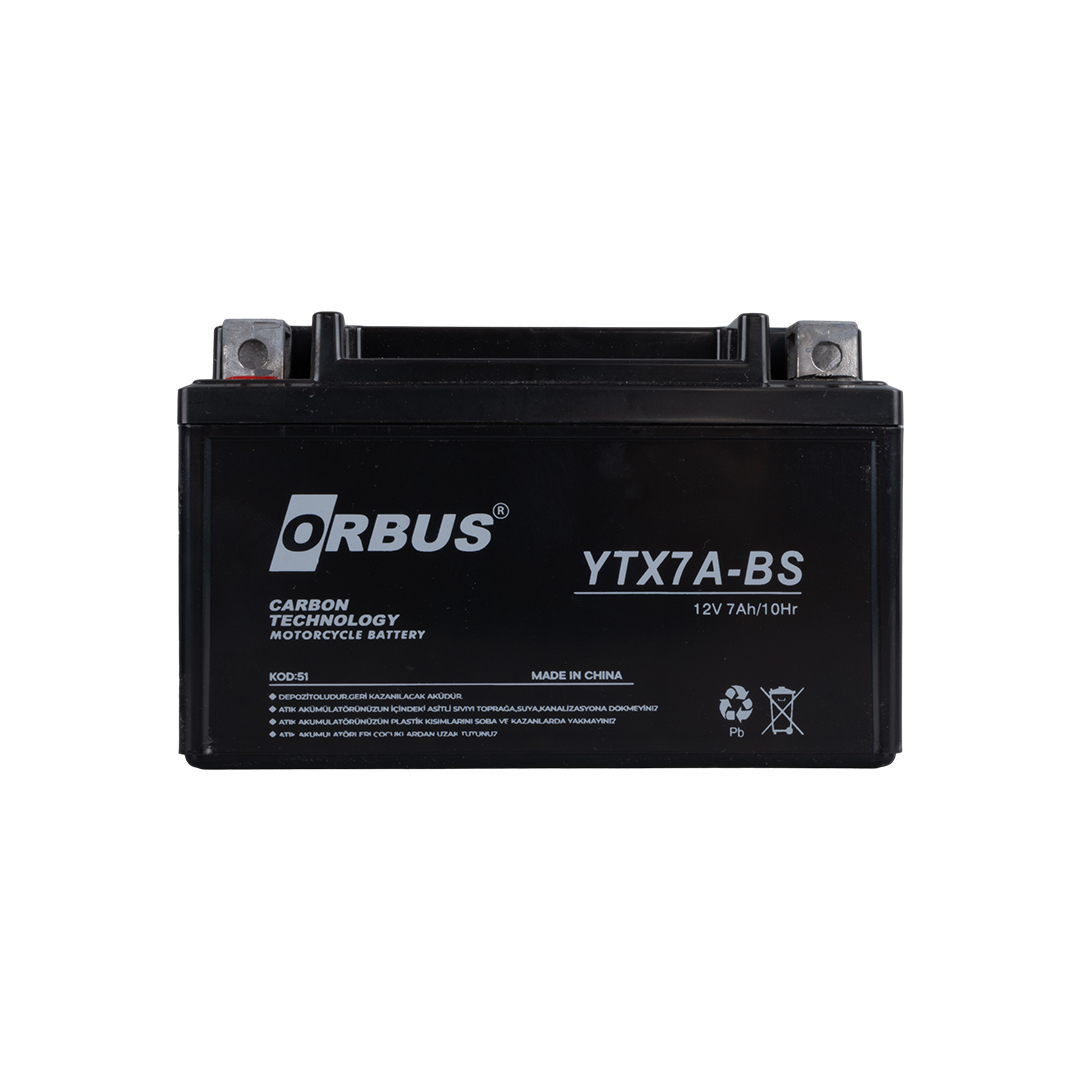 Orbus YTX7A-BS 12V 7A Motosiklet Aküsü (152 X 88 X 98 MM) (2.5Kg)