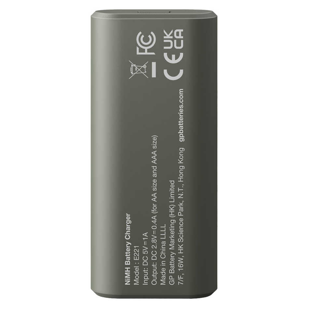 Gp Recyko E221 Usb 2'Li AA - AAA Pil Şarj Cihazı (GPACSE221004 GPE221R21-2GTLB1)