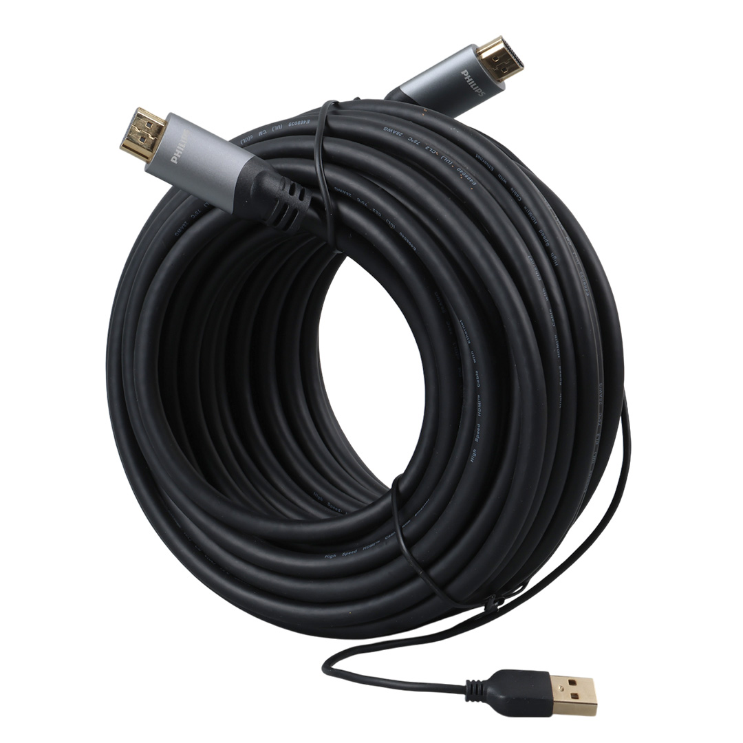 Philips SWL6122B/93 4K 60 Hz 15 Metre Usb Güç Kablolu HDMI Görüntü Kablosu 