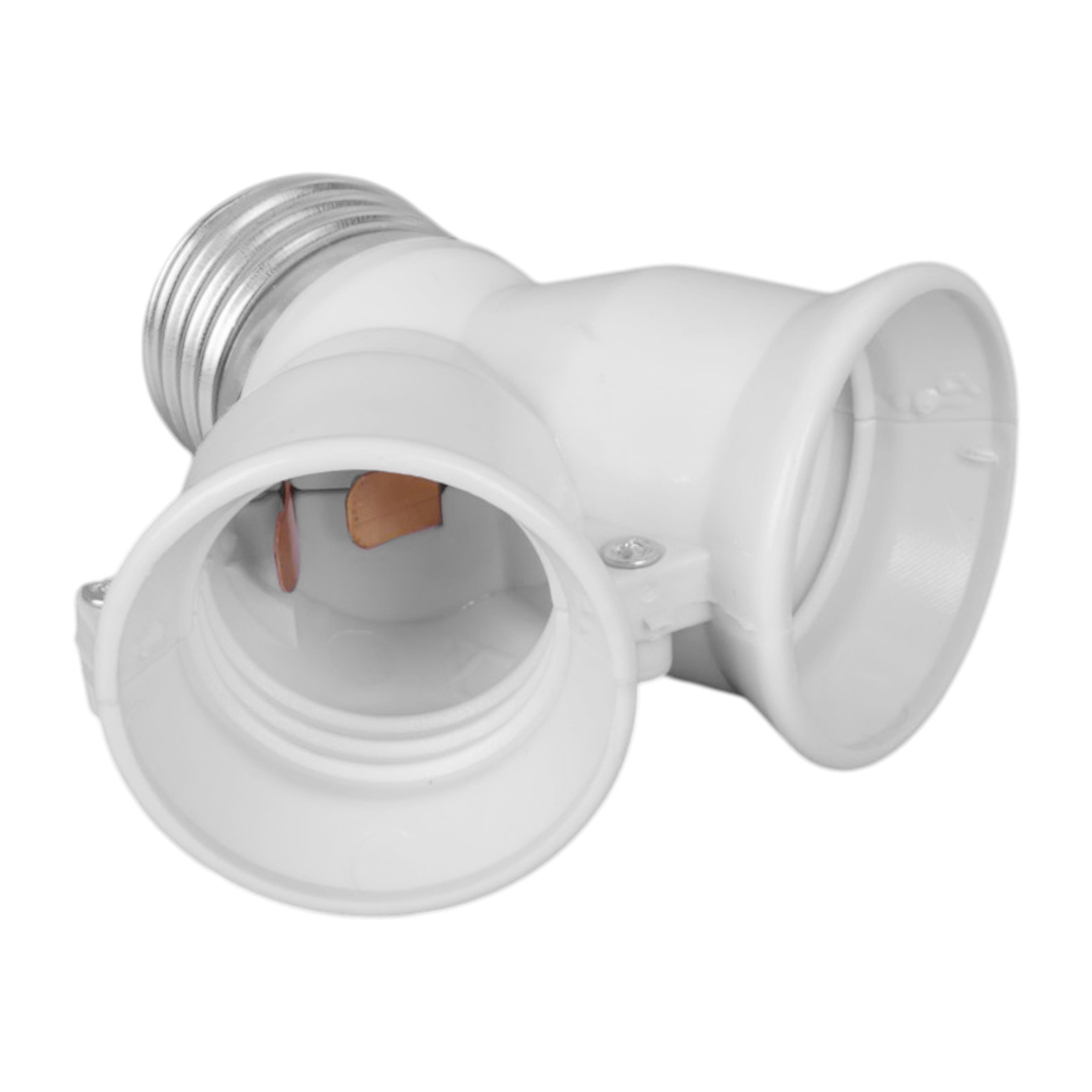 LEDX DY-101 E27 DUY ÇOĞALTICI (TEK DUYDAN ÇİFT E27 LAMBA BAĞLANTISI)