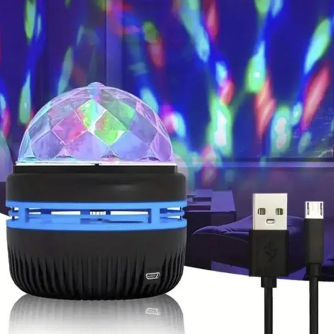 LEDX YQX-6888 MİNİ USBLİ 3W ŞARJLI SİHİRLİ RGB LED DİSKO TOPU