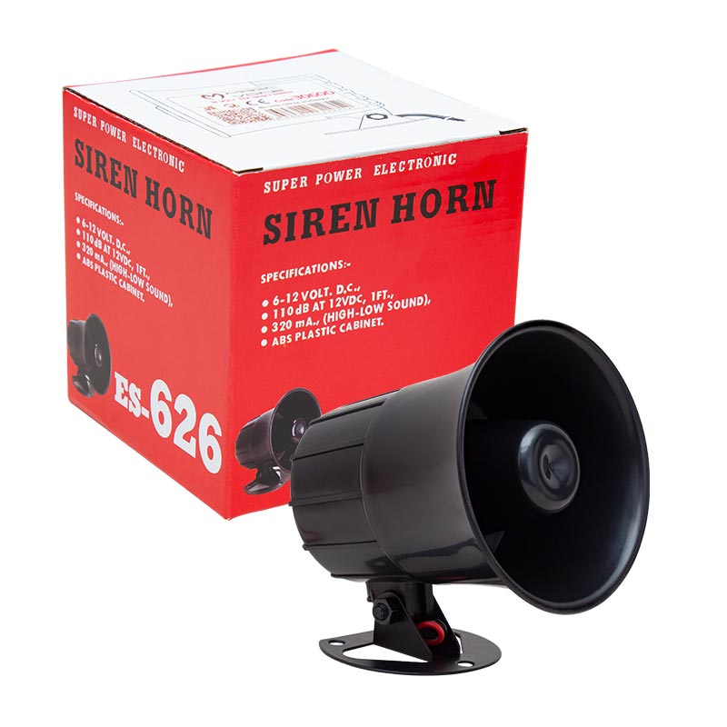 Magicvoice MV-30600 12 Volt 15 Watt Tek Sesli Elektronik Siren Korna Yüksek Desibelli ABS Kasa