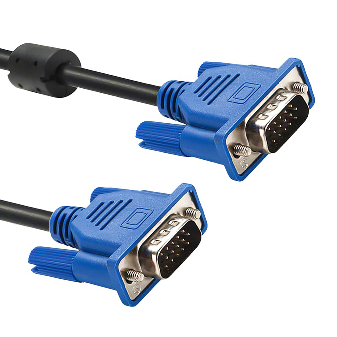 Powermaster VGA155 Siyah 15 Pin 3+6 Erkek-Erkek 5 Metre VGA Kablosu 