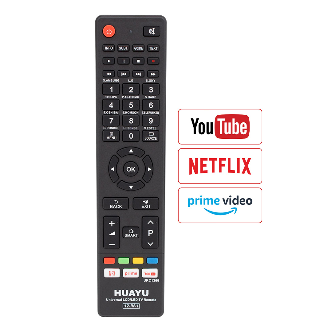 Huayu URC1366 12İn1 Netflix Prime Youtube Tuşlu Universal Akıllı Kumanda Blisterli