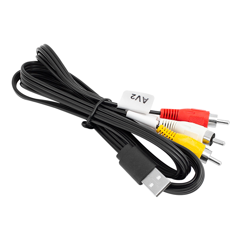 Magicvoice MV-6596 Siyah 1.2 Metre USB - 3 RCA AV Görüntü Ve Ses Dönüştürücü Kablo 