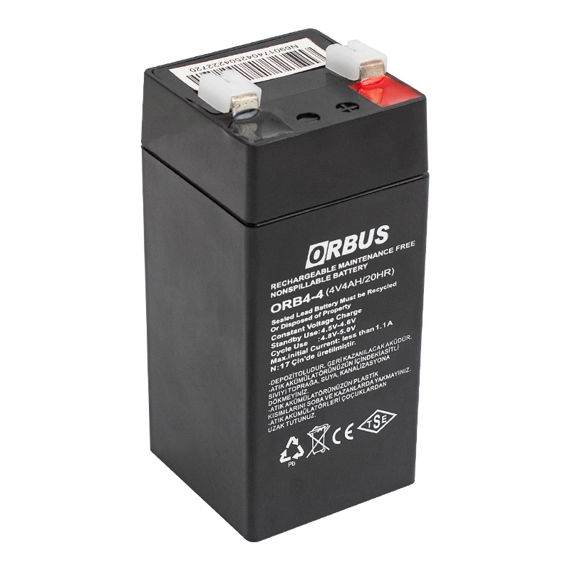 Orbus ORB4-4 4 Volt 4 Amper Dik Akü (45X45x100 Mm)