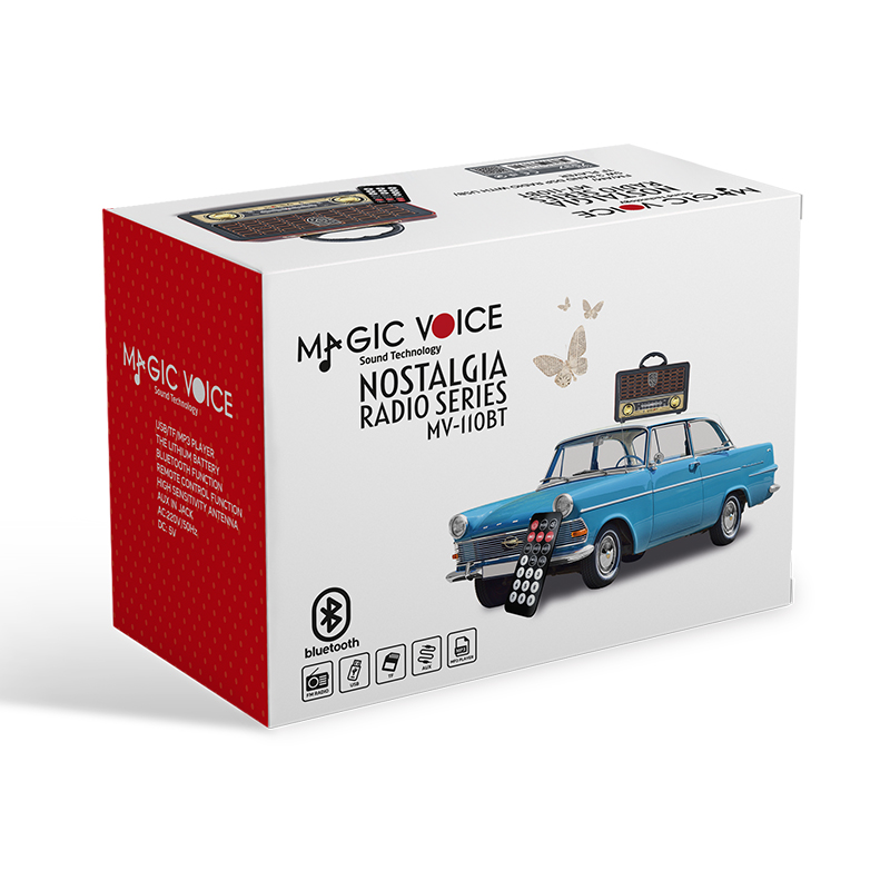 Magicvoice MV-110BT USB - SD - FM - Bluetooth Destekli Nostaljik Radyo
