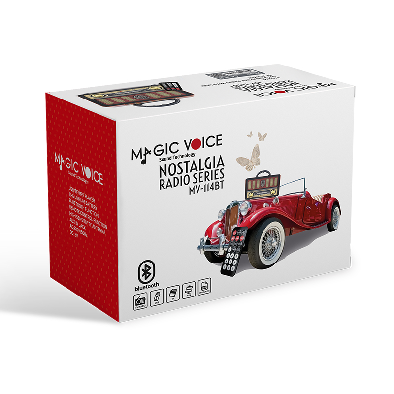 Magicvoice MV-114BT USB - SD - FM - Bluetooth Destekli Nostaljik Radyo