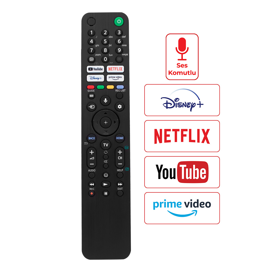 Weko Sony Netflix-Prime Video-Youtube Tuşlu Ses Komutlu LCD LED TV Kumanda