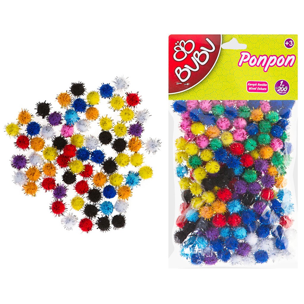 BUBU BU-BU00111 SİMLİ PONPON 1CM 24'LÜ 200 ADET
