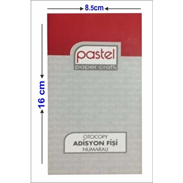PASTEL OTOKOPİLİ ADİSYON FİŞİ NUMARALI 24'LÜ *12