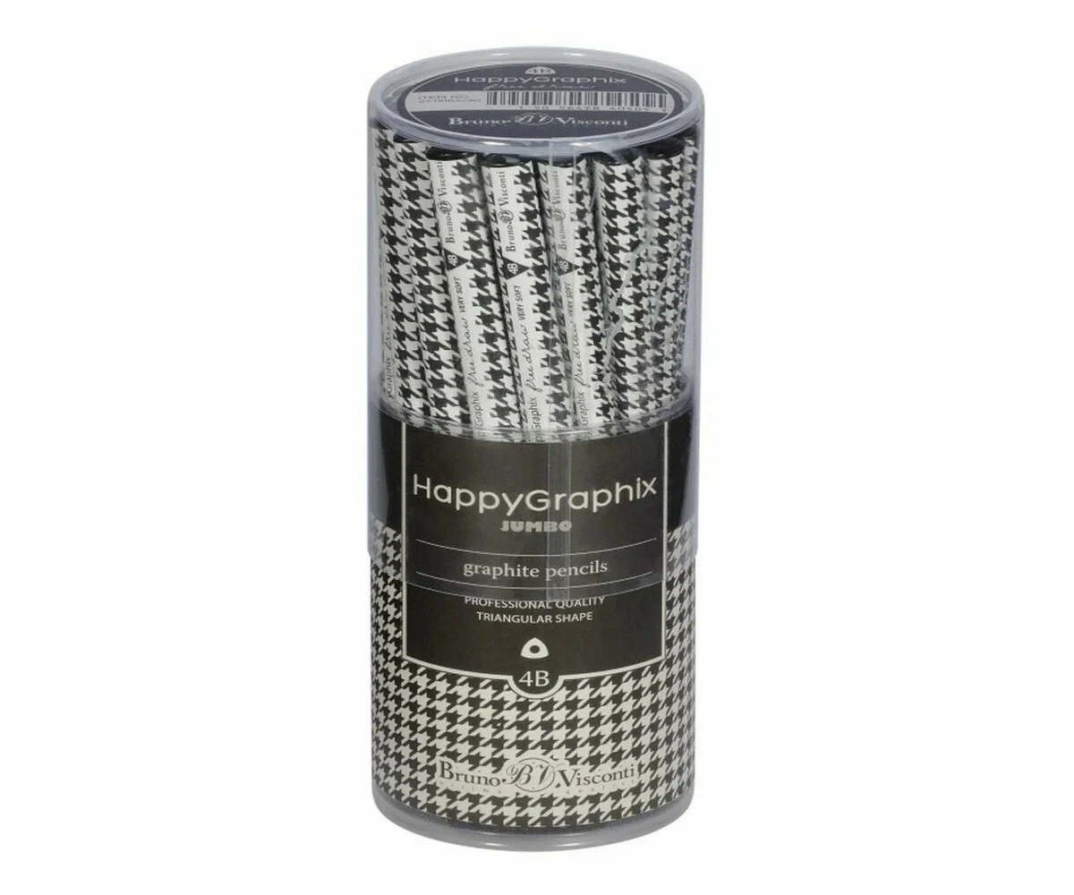 HAPPY GRAPHİX 21-0030 BLACK JUMBO KURŞUN KALEM 4B 3,5MM TRENDY 30LU >