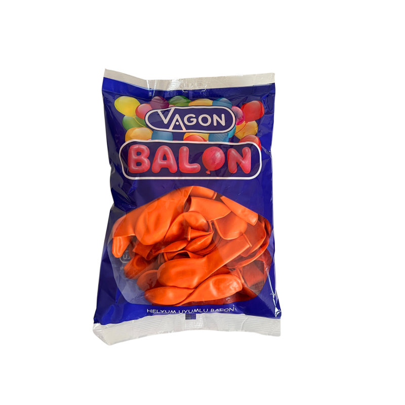VAGON 8008 TURUNCU RENK BALON 100'LÜ*30 >