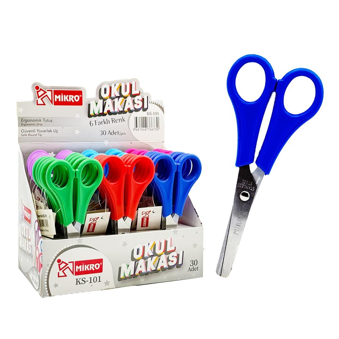 MİKRO KS-101 STANDLI OKUL MAKASI 30 'LU