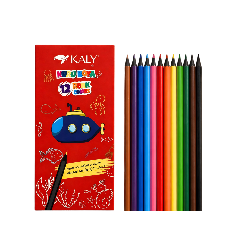SİLKA ART.612 KALY TAM BOY 12 RENK KURU BOYA 12'Lİ *12