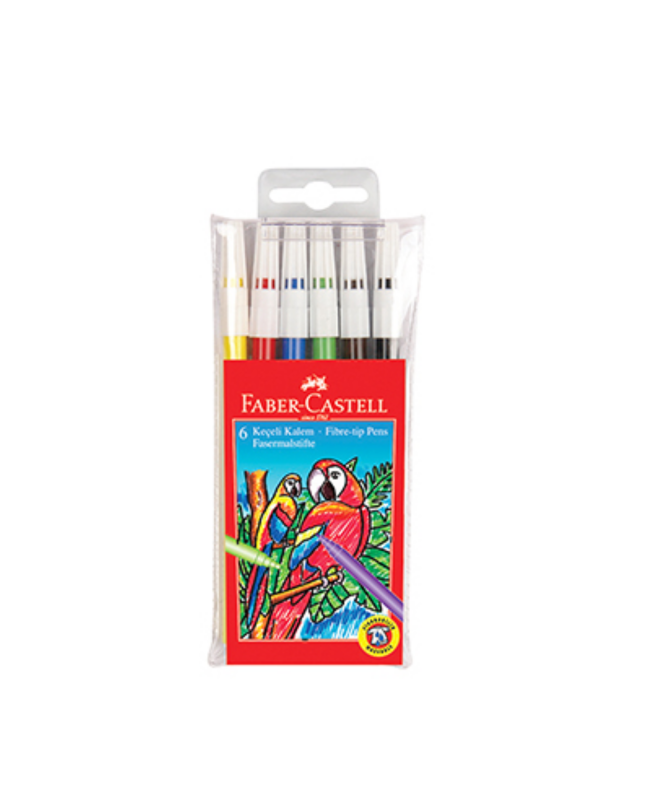 FABER CASTELL 6 RENK YIKANABİLİR KEÇELİ KALEM 12'Lİ PK