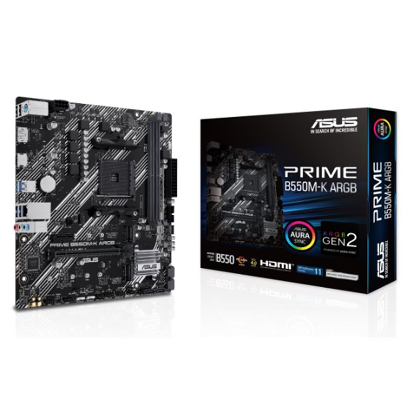 ASUS PRIME B550M-K ARGB B550 2xDDR4 DP/HDMI 2xM.2 AM4 ANAKART