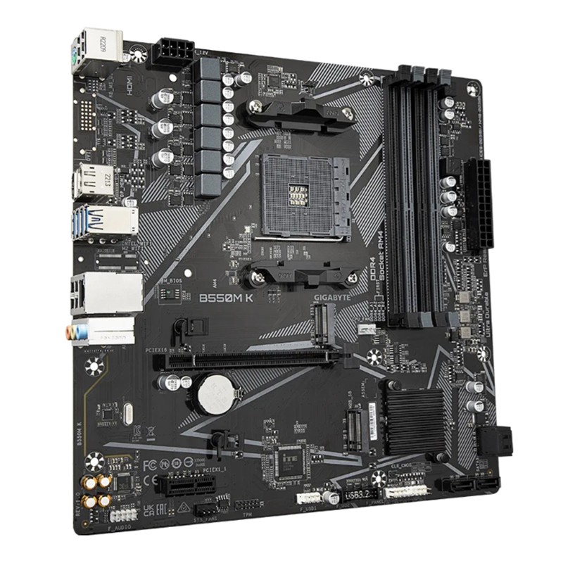 GIGABYTE B550M K DDR4 4733MHZ 1XHDMI 1XDP 1XM.2 MATX AM4 (AMD AM4 5000/5000G/4000G/3000/3000G SERİLERİ İLE UYUMLU)