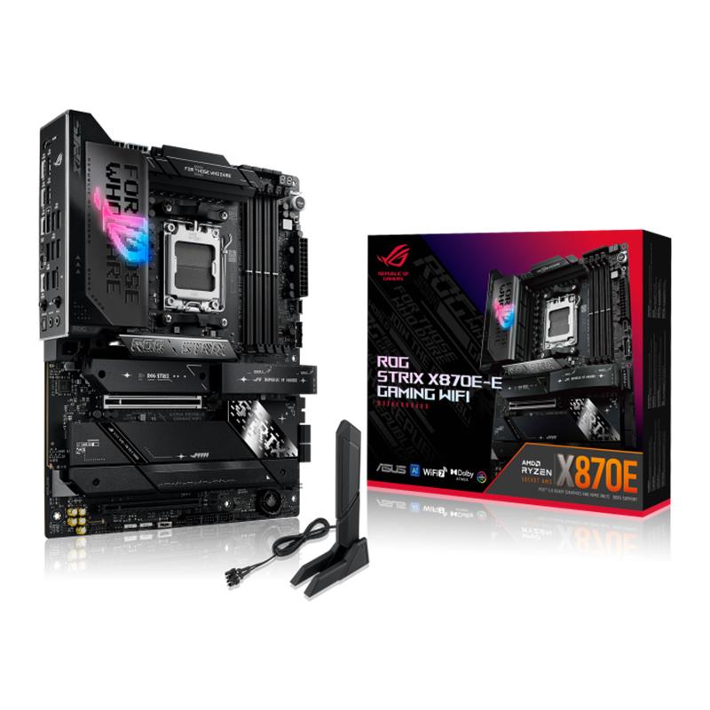 ASUS ROG STRIX X870E-E GAMING WIFI DDR5 8000MHZ 1XHDMI 1XDP 4XM.2 ATX AM5 (AMD AM5 9000/8000/7000 SERİLERİ İLE UYUMLU)